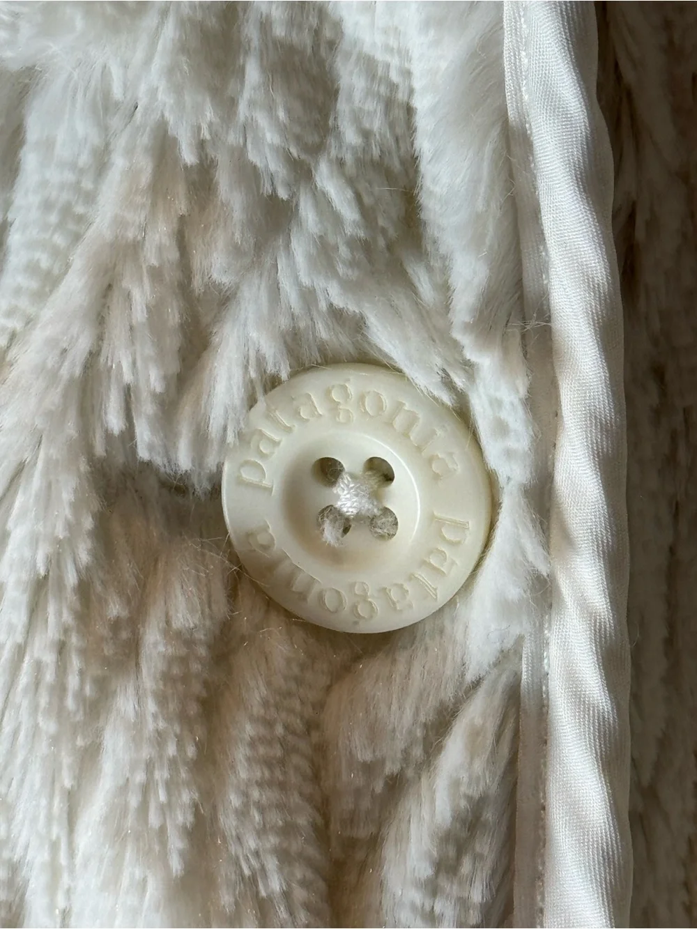 Patagonia Kids White Faux-Fur Jacket 12M